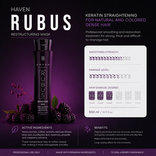 Haven “Rubus “ professional keratin for curly ,frizzy and high porosity hair 500 ml