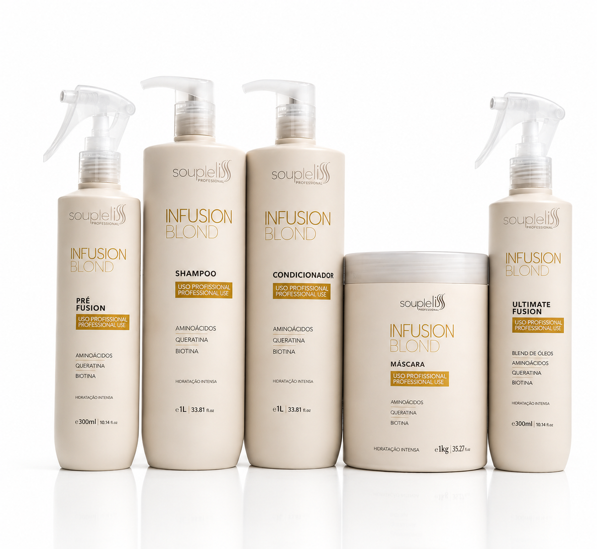 Soupleliss Infusion Blonde five-step cold recovery kit for blonde, dry and colour-treated hair